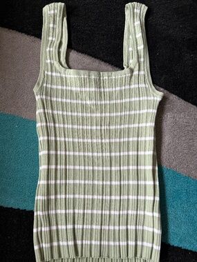 Green and white striped tank top